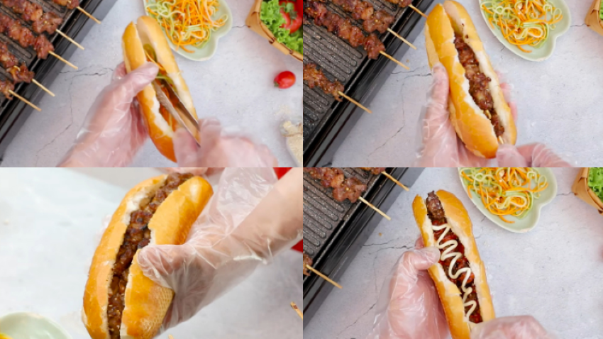 Cách Làm Bánh Mì Thịt Xiên Nướng Thơm Ngon, Nóng Hổi