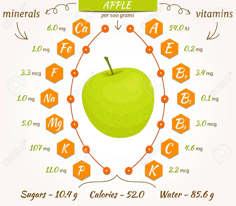 dinh dưỡng trong quả táo